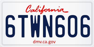 CA license plate 6TWN606