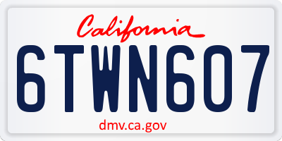CA license plate 6TWN607