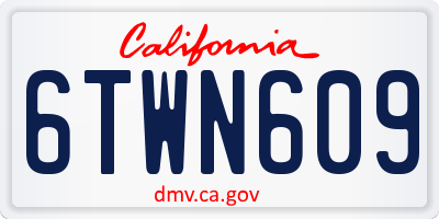 CA license plate 6TWN609
