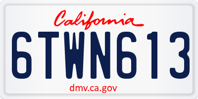 CA license plate 6TWN613