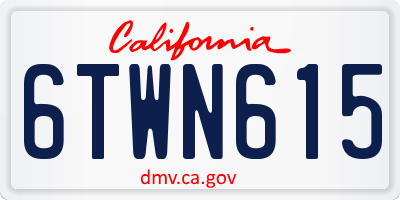 CA license plate 6TWN615