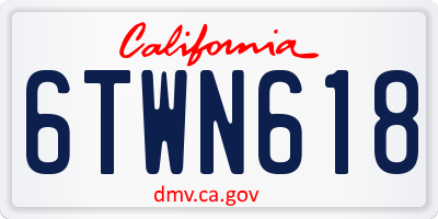 CA license plate 6TWN618