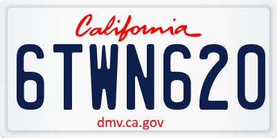 CA license plate 6TWN620