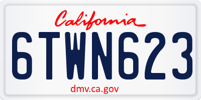 CA license plate 6TWN623
