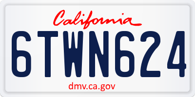 CA license plate 6TWN624