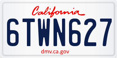 CA license plate 6TWN627