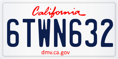 CA license plate 6TWN632