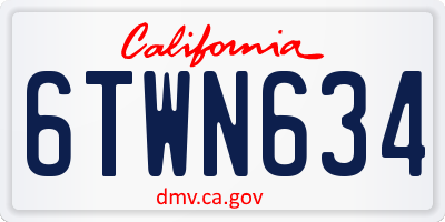 CA license plate 6TWN634