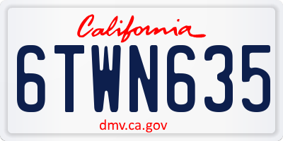 CA license plate 6TWN635