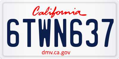 CA license plate 6TWN637