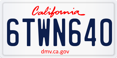 CA license plate 6TWN640