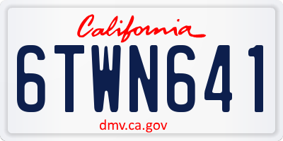 CA license plate 6TWN641