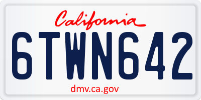 CA license plate 6TWN642