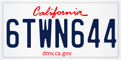 CA license plate 6TWN644