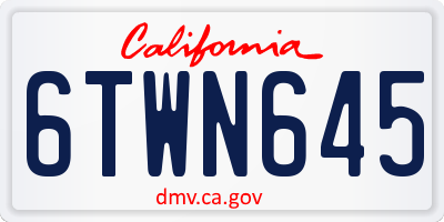 CA license plate 6TWN645