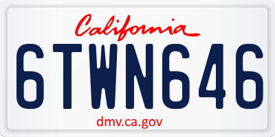 CA license plate 6TWN646