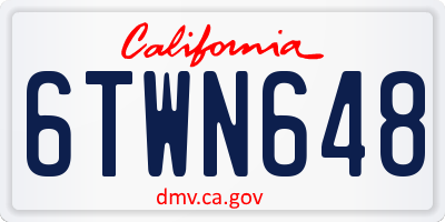 CA license plate 6TWN648