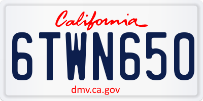 CA license plate 6TWN650
