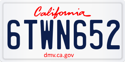 CA license plate 6TWN652