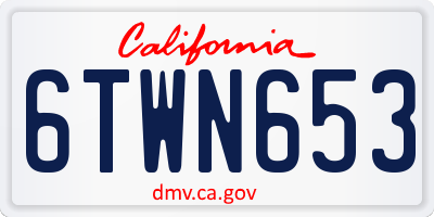 CA license plate 6TWN653
