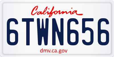 CA license plate 6TWN656