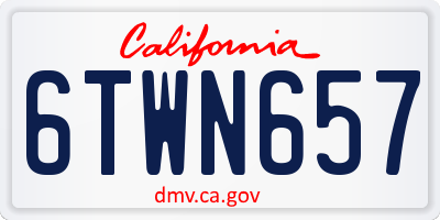 CA license plate 6TWN657