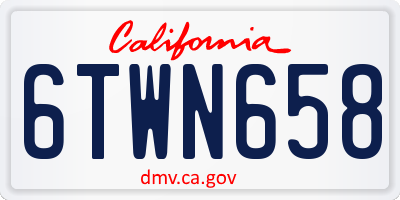 CA license plate 6TWN658