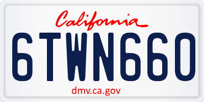 CA license plate 6TWN660