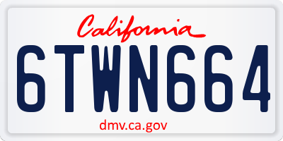 CA license plate 6TWN664