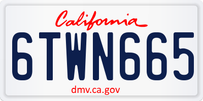 CA license plate 6TWN665