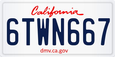 CA license plate 6TWN667
