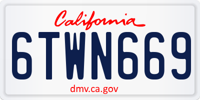 CA license plate 6TWN669