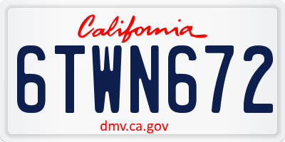 CA license plate 6TWN672