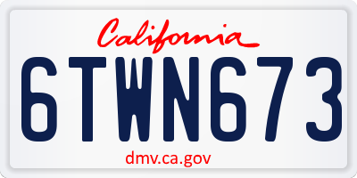CA license plate 6TWN673