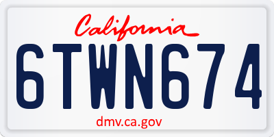 CA license plate 6TWN674