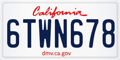 CA license plate 6TWN678