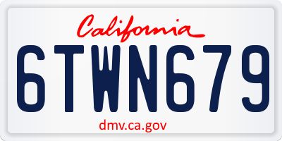 CA license plate 6TWN679