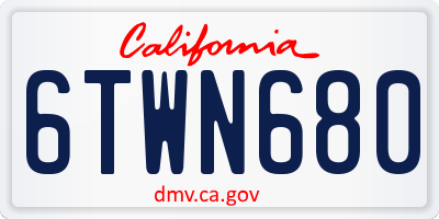 CA license plate 6TWN680