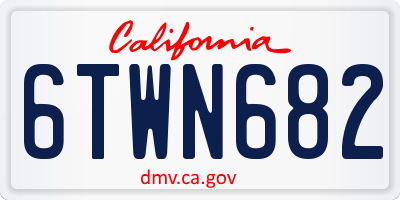 CA license plate 6TWN682