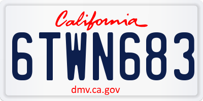 CA license plate 6TWN683