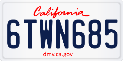 CA license plate 6TWN685