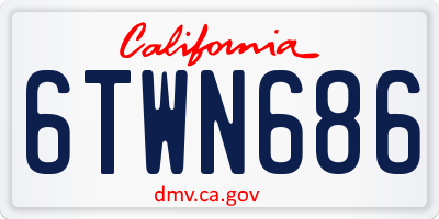CA license plate 6TWN686