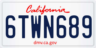 CA license plate 6TWN689