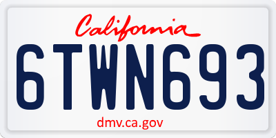 CA license plate 6TWN693