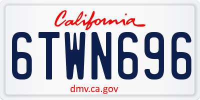 CA license plate 6TWN696