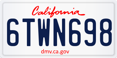 CA license plate 6TWN698