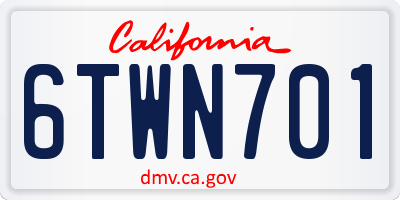 CA license plate 6TWN701