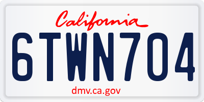 CA license plate 6TWN704