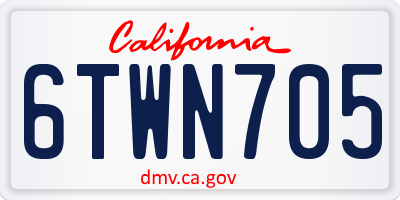 CA license plate 6TWN705