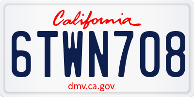 CA license plate 6TWN708